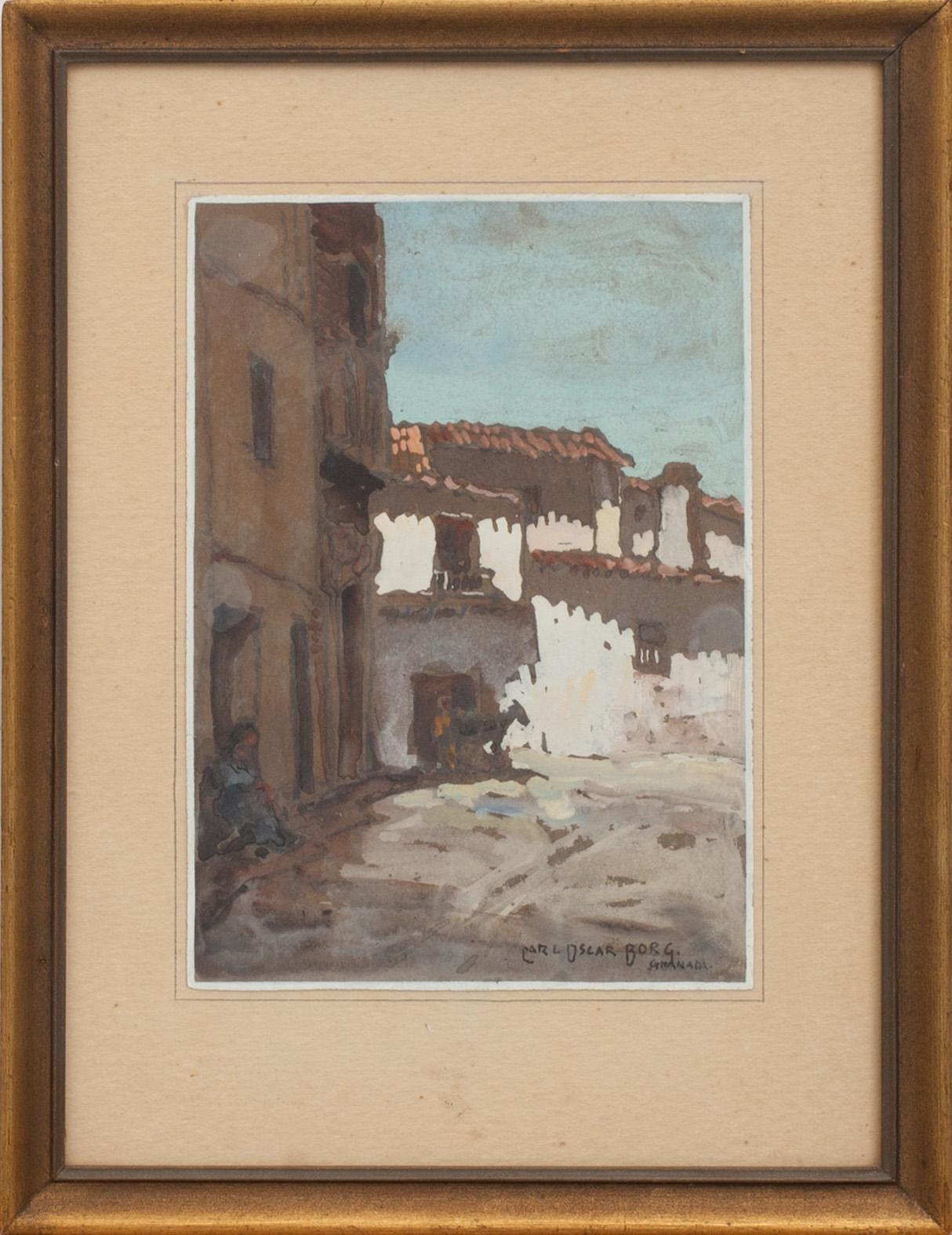 CARL OSKAR BORG, akvarell. signerad.