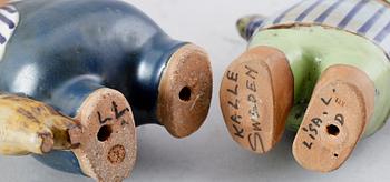 FIGURER, 2 st, stengods, Lisa Larson, Gustavsberg.