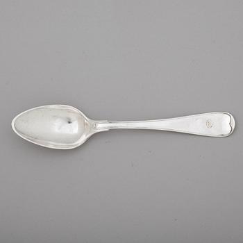 A Swedish 18th century set of 15 dessert-spoons, mark of Pehr Zethelius, Stockholm 1797.