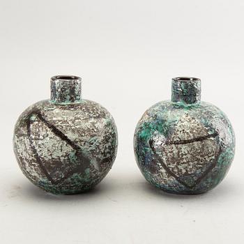 A pair of Ingrid Atterberg vases  Uppsala Ekeby, Sweden, signed.