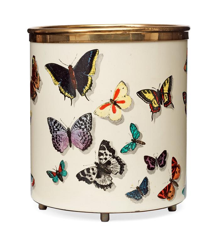 A Piero Fornasetti 'Farfalle' waste paper bin, Milan, Italy.