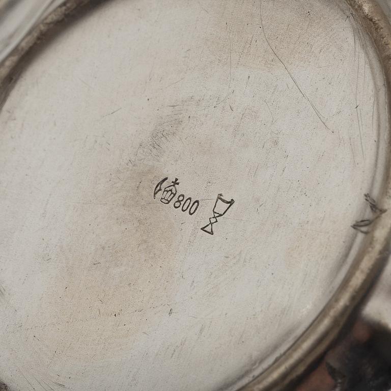 Kaffe- och teservis, 4 delar, silver, rokokostil, Otto Wolter, Schwäbisch Gmünd, Tyskland, 1900-tal.