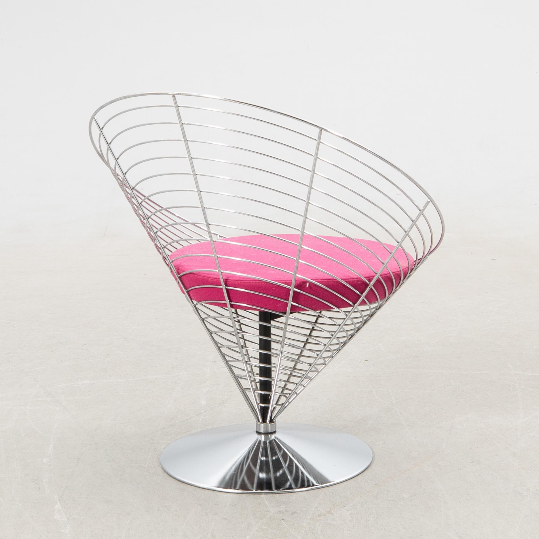 Verner Panton, chair/armchair "Wire Cone chair" Denmark 1980s/90s.