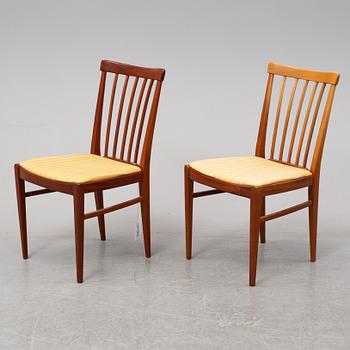 CARL MALMSTEN, A 'Herrgården' table with six chairs and two leaves.