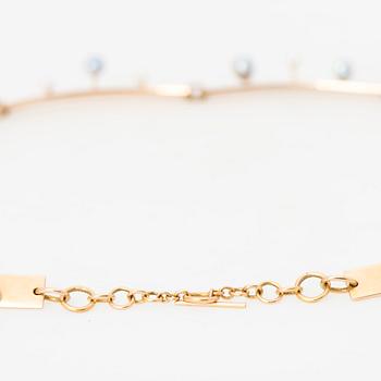 HALSSMYCKE, odlade pärlor, 14K guld.