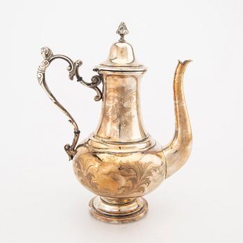 A Swedish 19th century silver coffee pot mark of C Winnerstrand Stockholm weight 1420 grams.