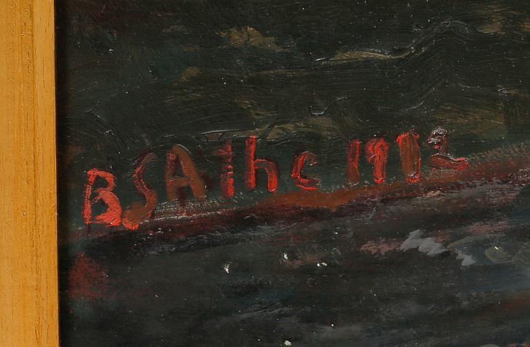 OIDENTIFIERAD KONSTNÄR, olja på duk, signerad B Sathe? och daterad 1912.