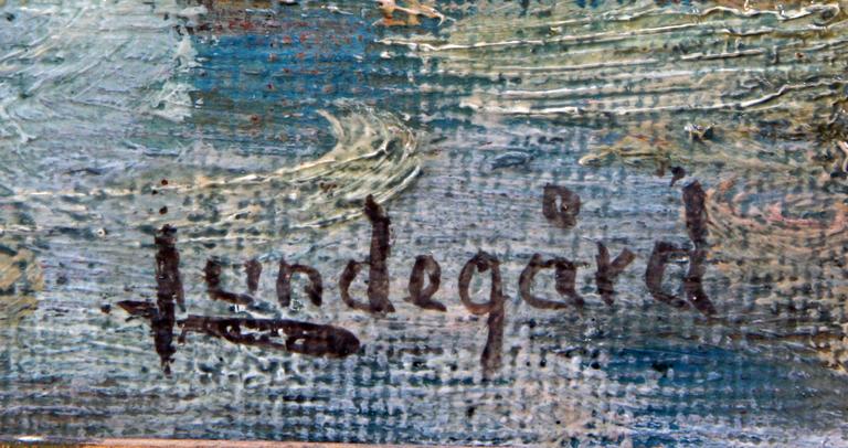 JUSTUS LUNDEGÅRD, olja på pannå, sign.