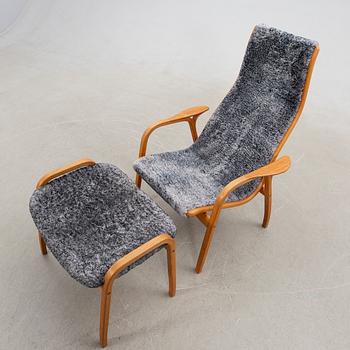 Yngve Ekström, armchair and footstool "Lamino", anniversary edition, Swedese.