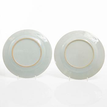 Tallrikar, 15 stycken, porslin, Kina, Qingdynastin, 1700-tal.