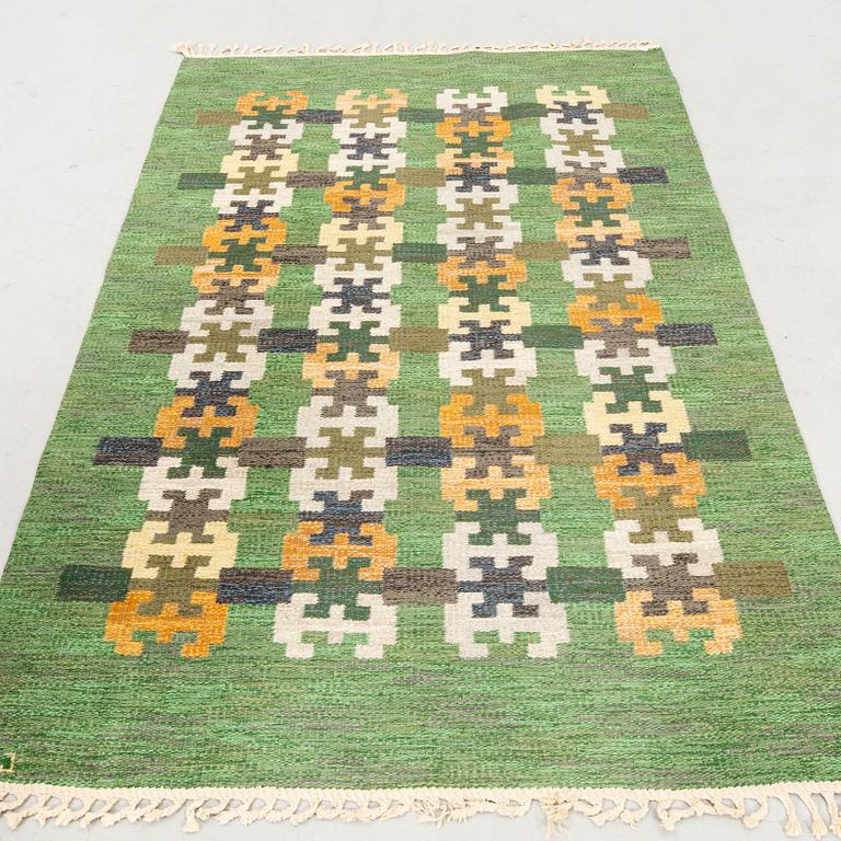 Judith Johansson, "Grön Höst" rölakan rug signed, approx. 210x143 cm.