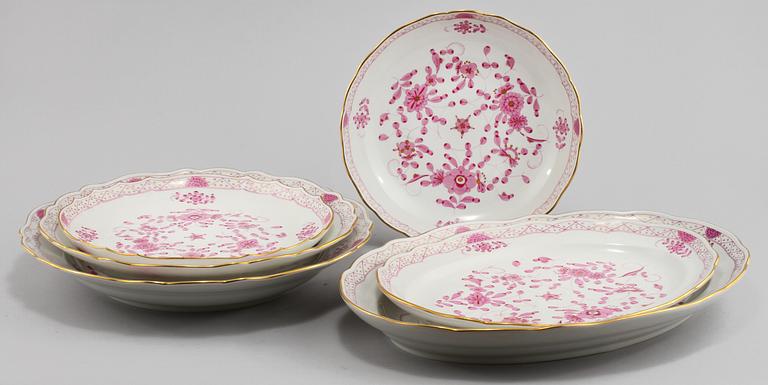 SERVISDELAR, 115 st, porslin, Meissen, omkring 1900-talets mitt.