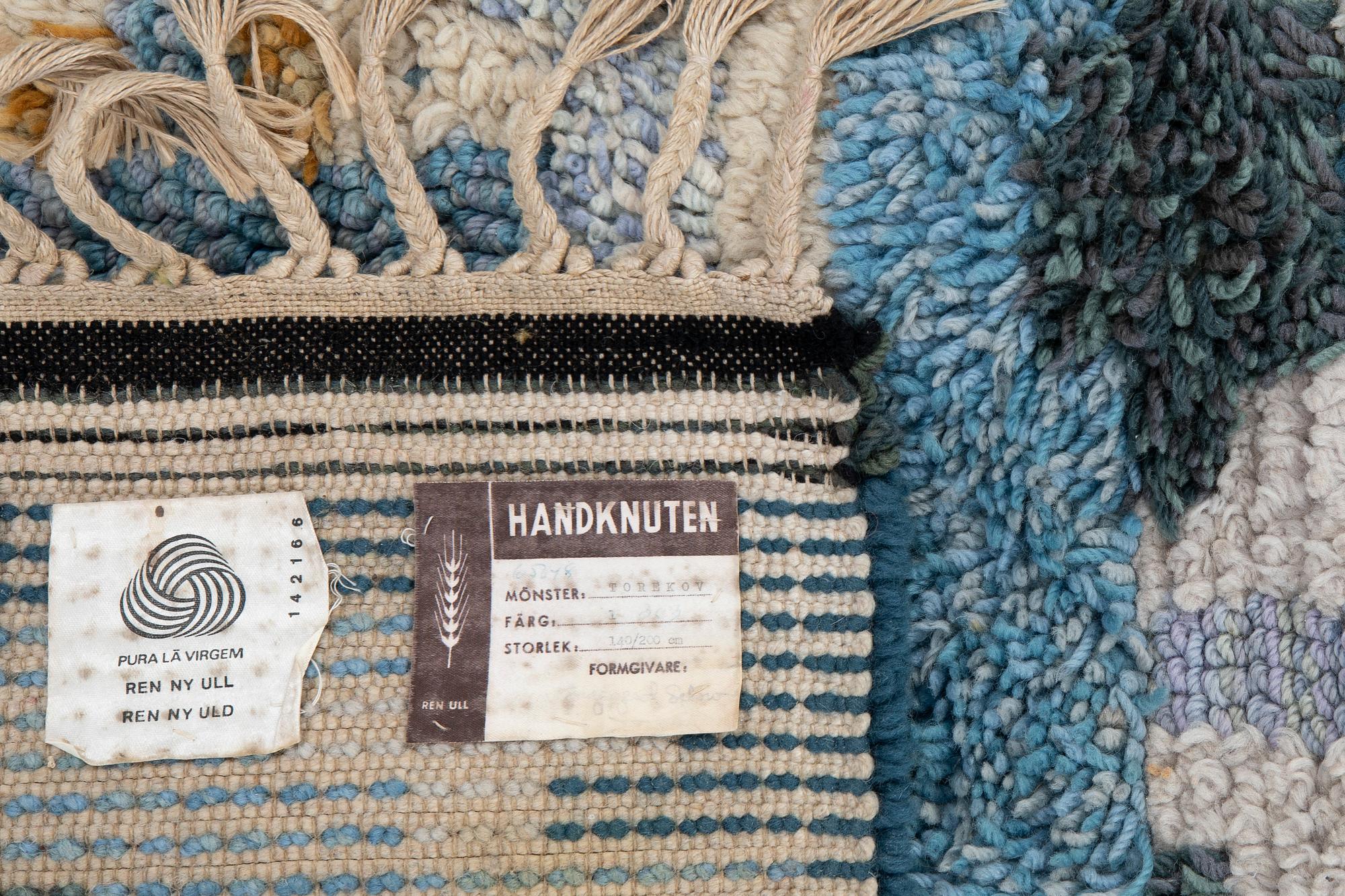 Ingegerd Silow, Rug, röllakan, "Torekov", 140 x 200 cm.