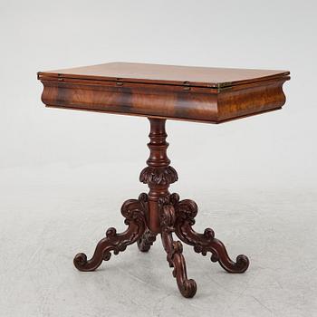 A rococo style card table, 19th century.