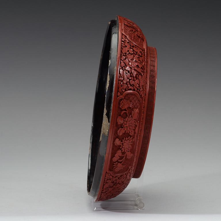 A large lacquer box with cover, Qing dynasty, with Qianlongs mark.