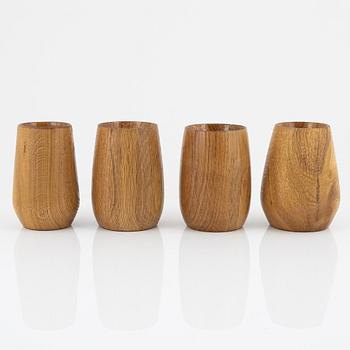 Magnus Ek, a set of four oak serving bowls for Oaxen Krog, 2019.