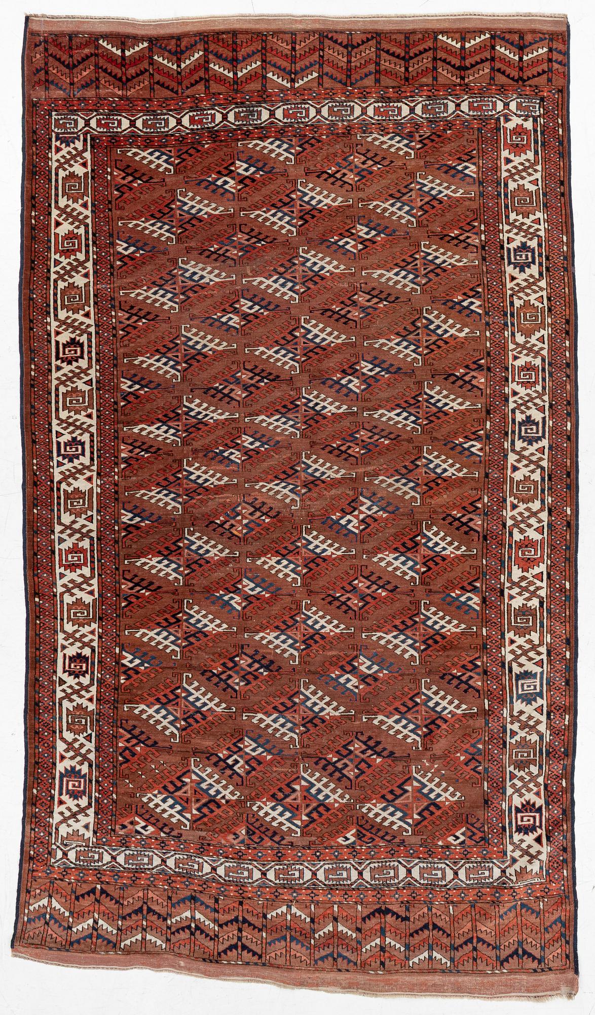 An antique Turkmen, carpet, c. 310 x 180 cm.