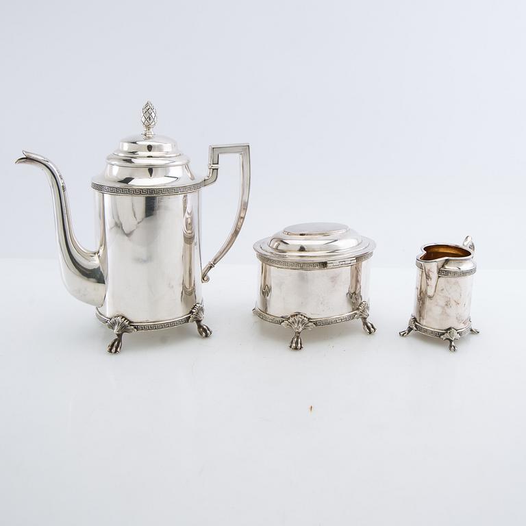 Coffee service 3 dlr Gustavian style AG Dufva silver-plated early 20th century.
