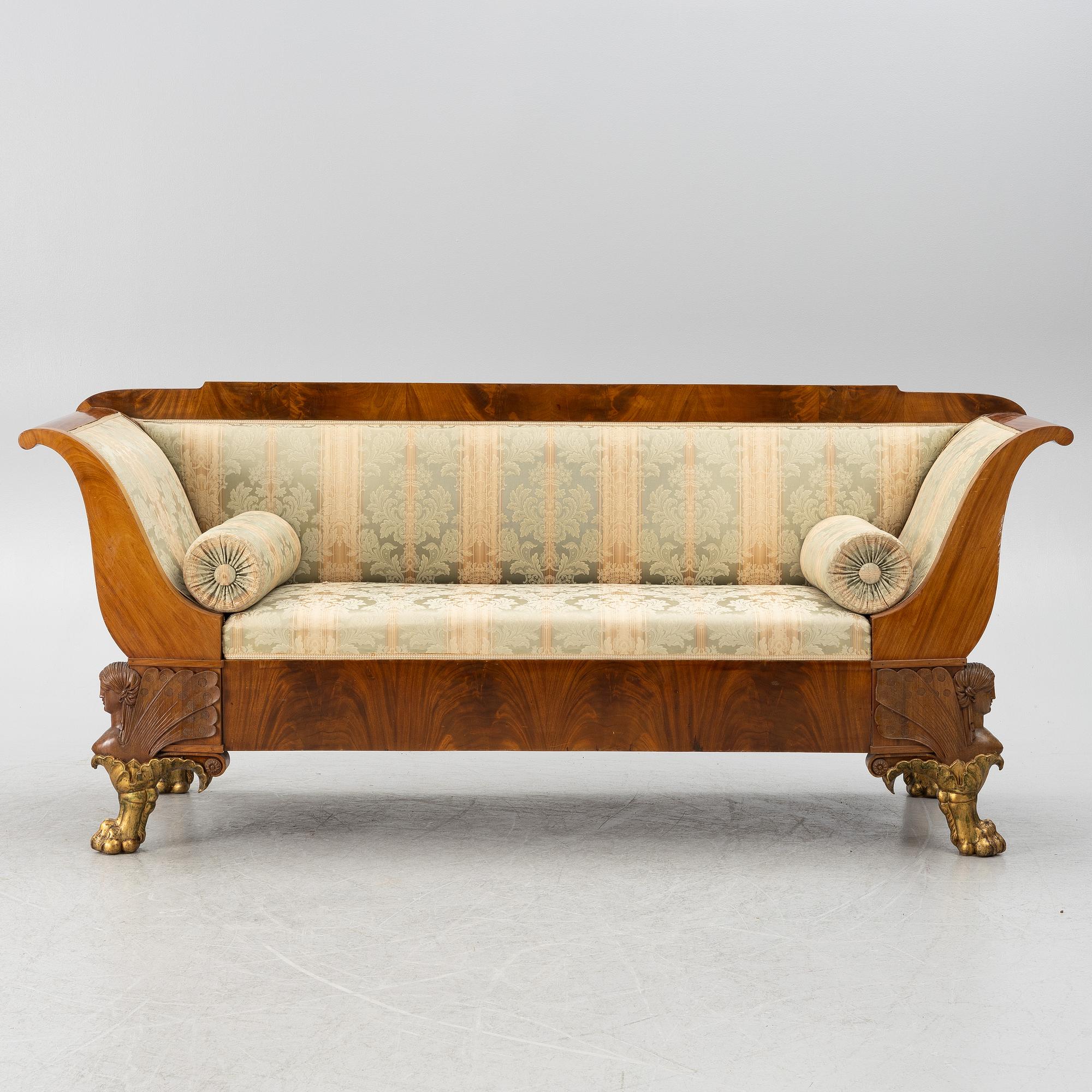 Empire, An Empire sofa, first half of the 19th Century.