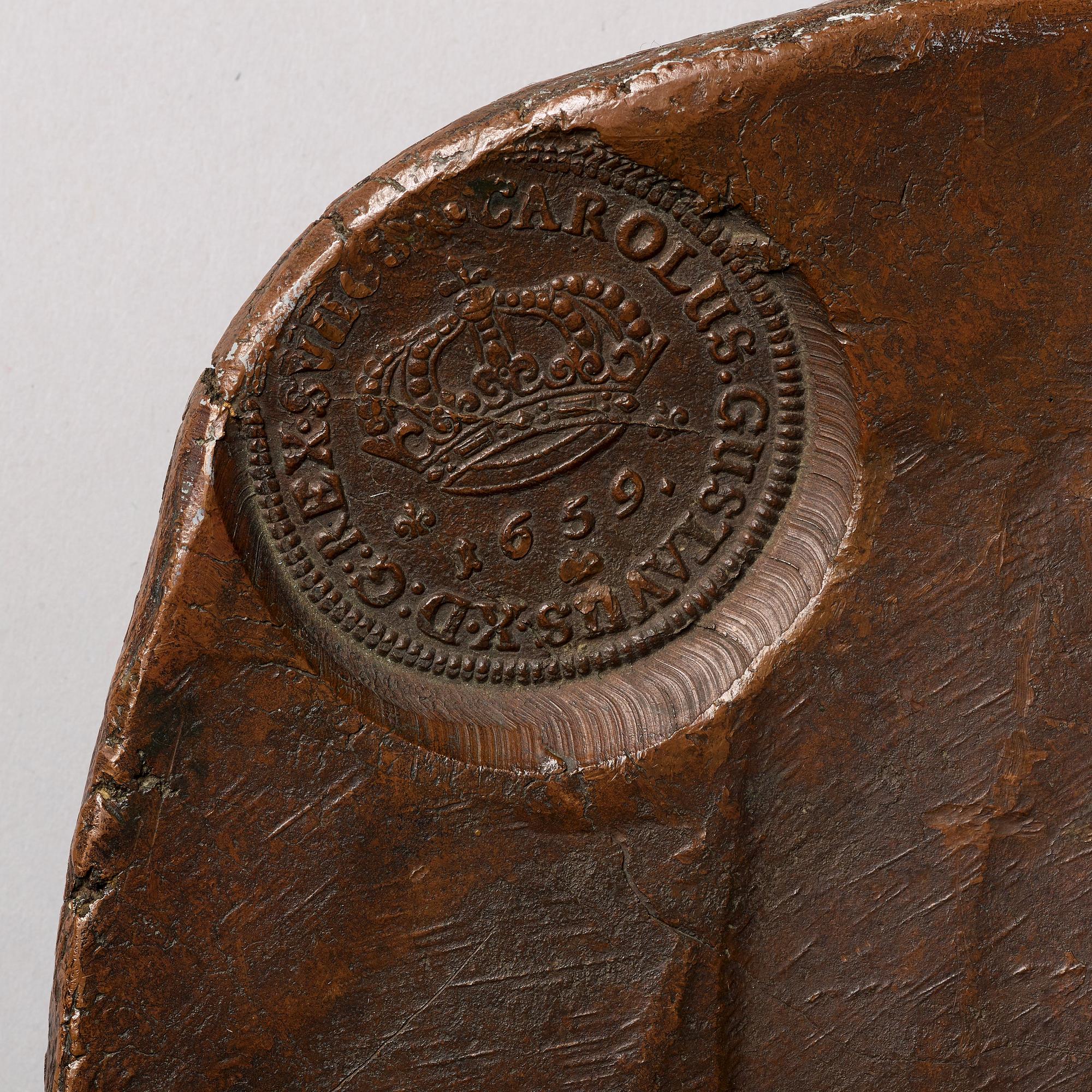 PLATE MONEY, 8 daler SM 1659 (Karl X Gustav), Avesta.
