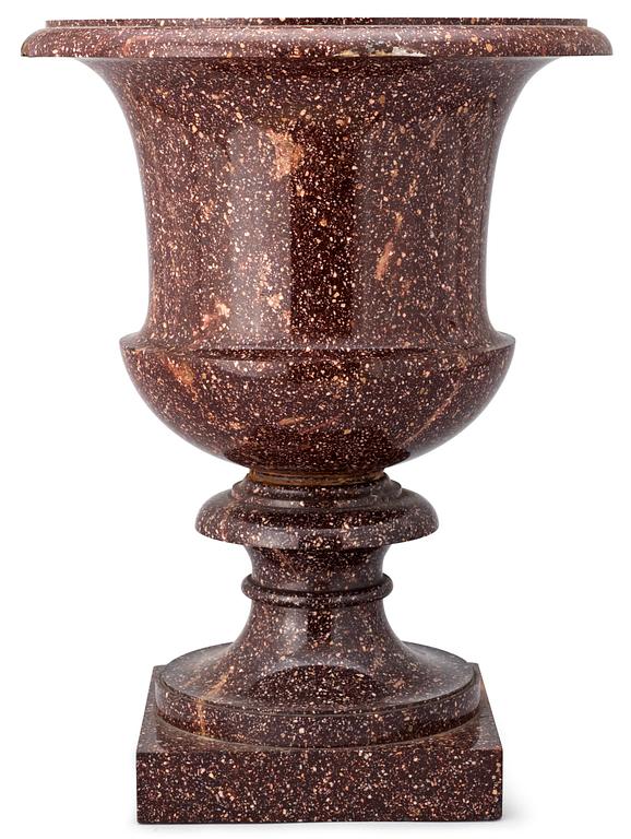 A Swedish first halft 19th century porphyry urn.