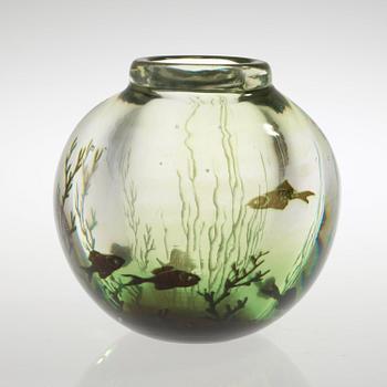 An Edward Hald 'Graal' glass vase, Orrefors 1938.