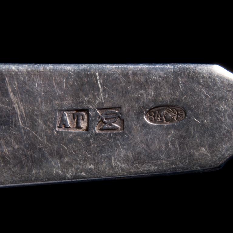 GAFFLAR, 6 st, silver, Ryssland 1900-talets början. Vikt 288 g.