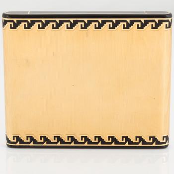 Cartier Art Deco cigarettetui 18K guld med svart emalj.