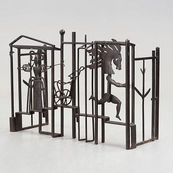 Eric Grate, brasgaller, järnsmide, 1930-tal, utfört av P Ingvarsson.