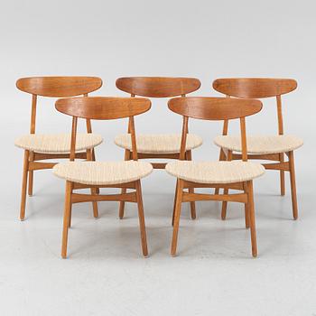 Hans J. Wegner, chairs, 5 pcs, model "CH-30", Carl Hansen & Son, Odense, Denmark.