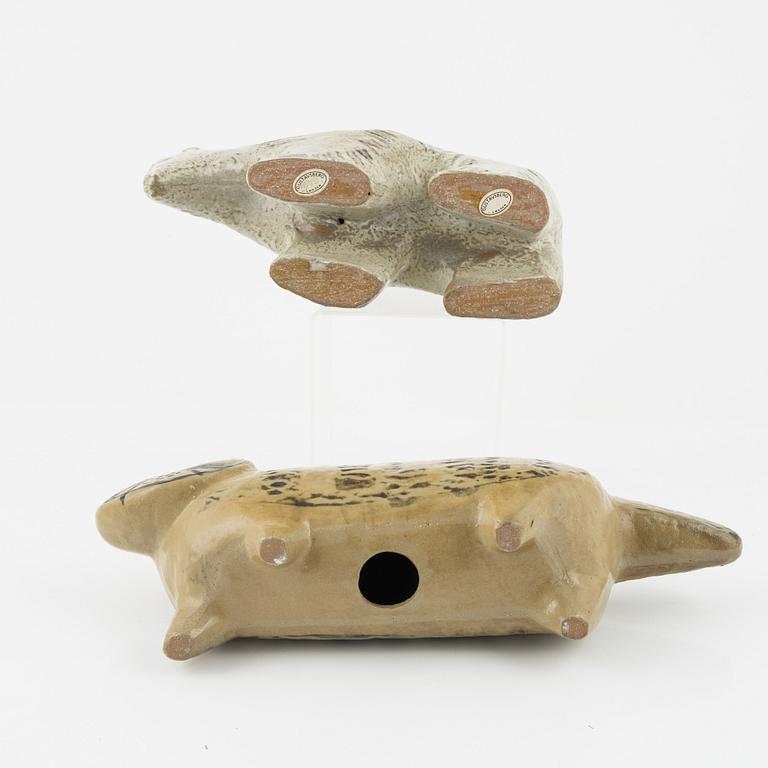 Lisa Larson, two stoneware figurines, Gustavsberg.