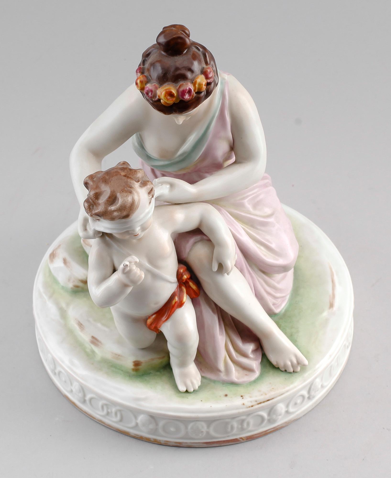 FIGURGRUPP, porslin, Volkstedt, Tyskland, 1900-talets första hälft.