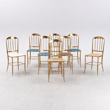Eight Chiavari style chairs, Italy, second half of the 20th century.