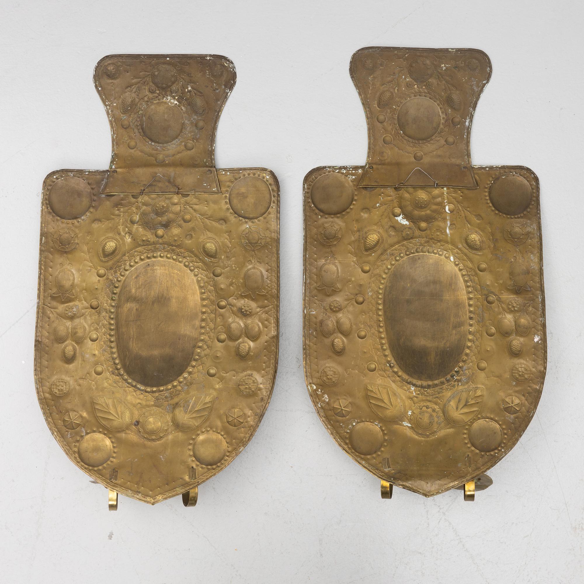 A pair, of wall sconces, Baroque style, circa 1900.