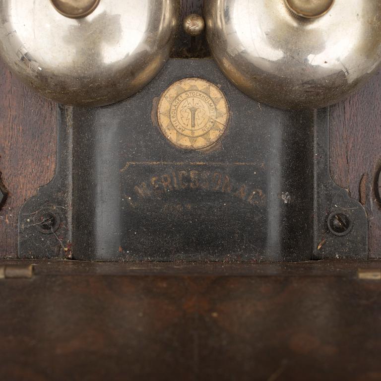 VÄGGTELEFON, LM Ericsson & Co, Stockholm, omkring år 1900.