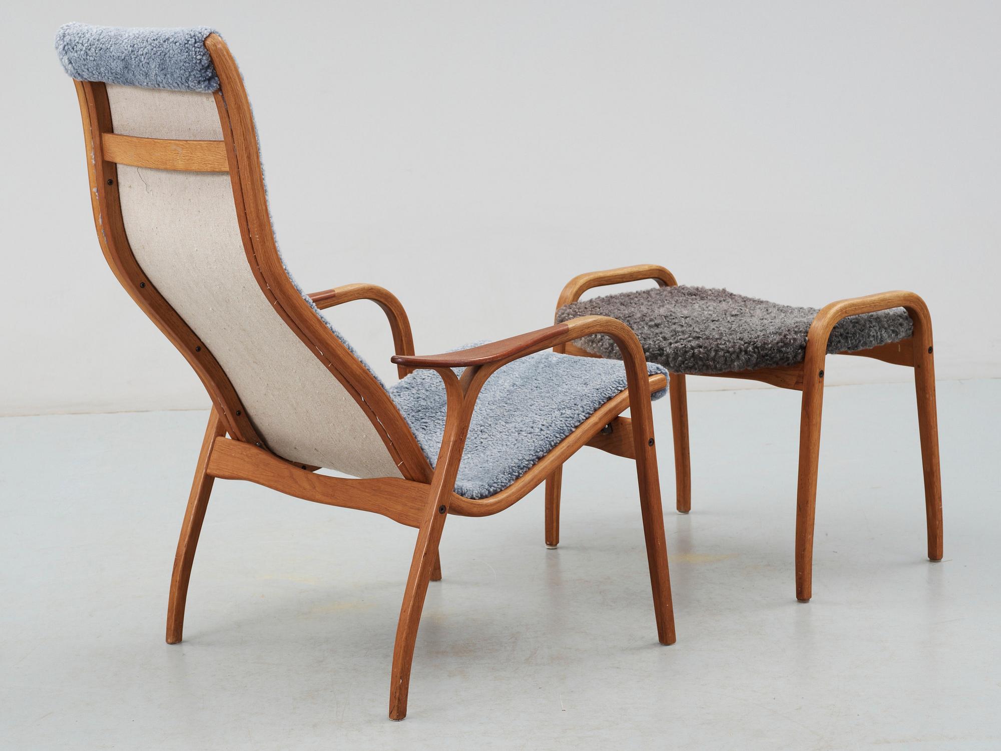 FÅTÖLJ med FOTPALL, "Lamino", Yngve Ekström, Swedese, 1960-tal.