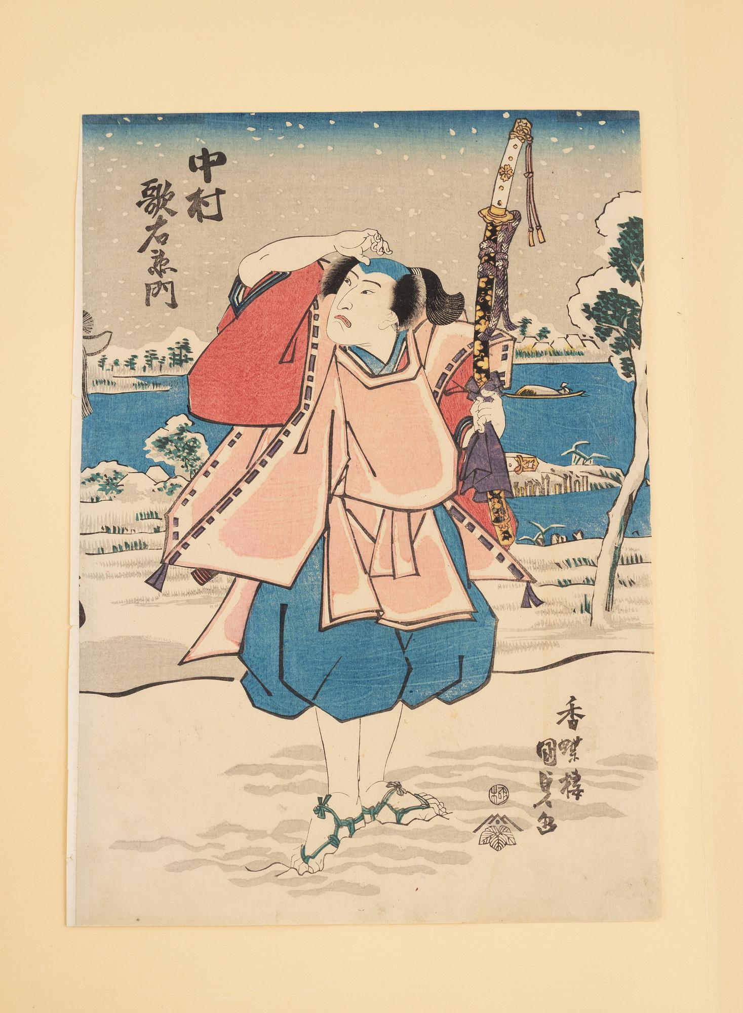 Utagawa Kunisada, Two actors portraits.