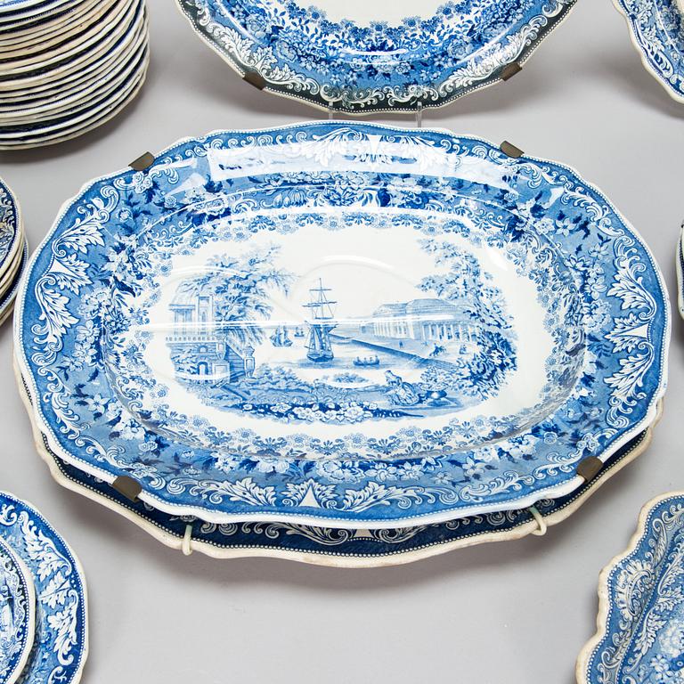 A 49 piece dinner service from Suotniemi Faience and Porcelain Factory, 1842-93, Käkisalmi Finland.