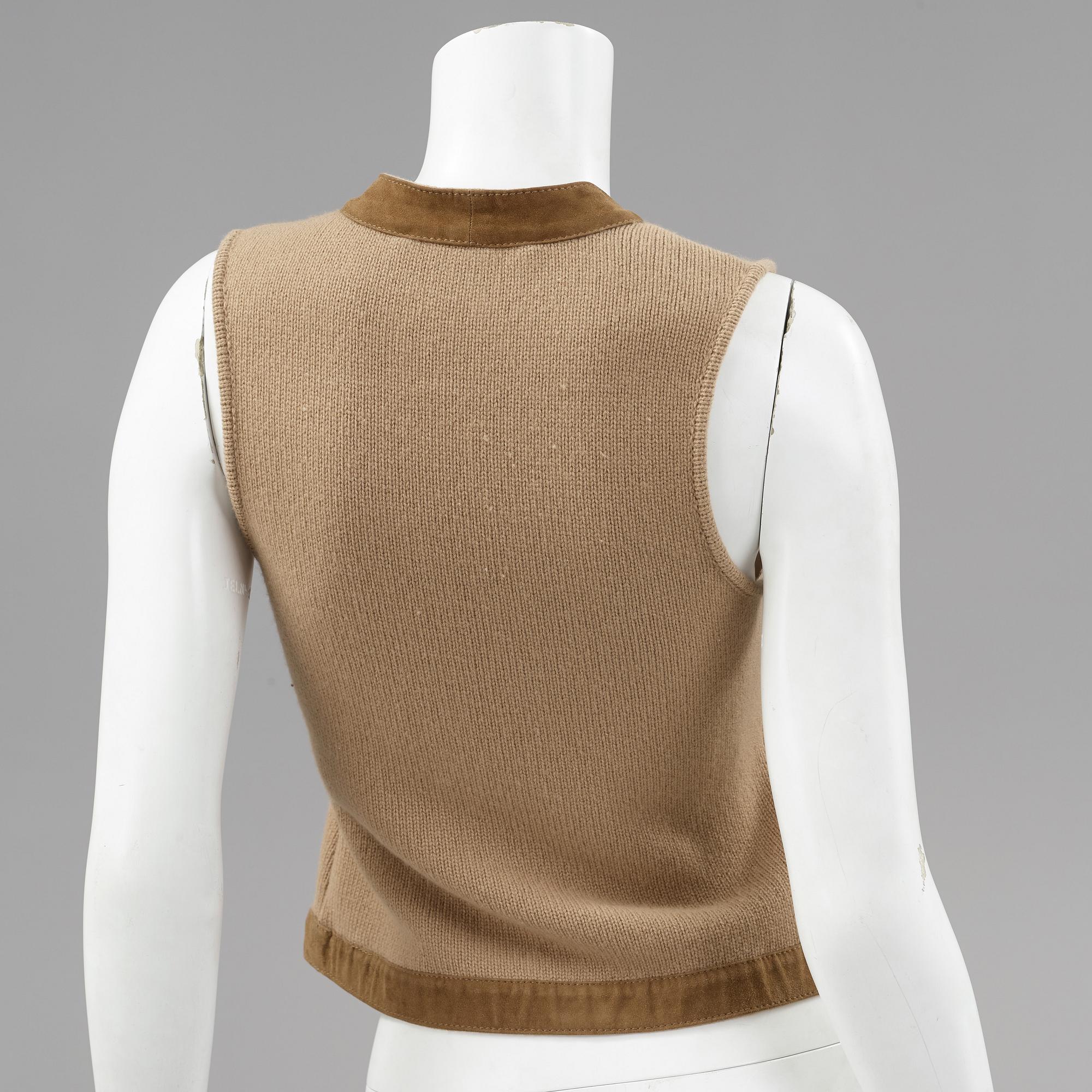 A cashmere vest and top by Ralph Lauren.
