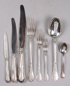 BESTICKSERVISDELAR, 51 st, silver. 1900-tal.
