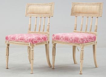 STOLAR, ett par, sengustavianska, omkr år 1800.