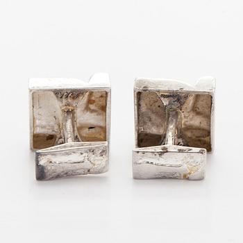 Björn Weckström, cufflinks, "Scenery on Luna", silver, Lapponia 1983.