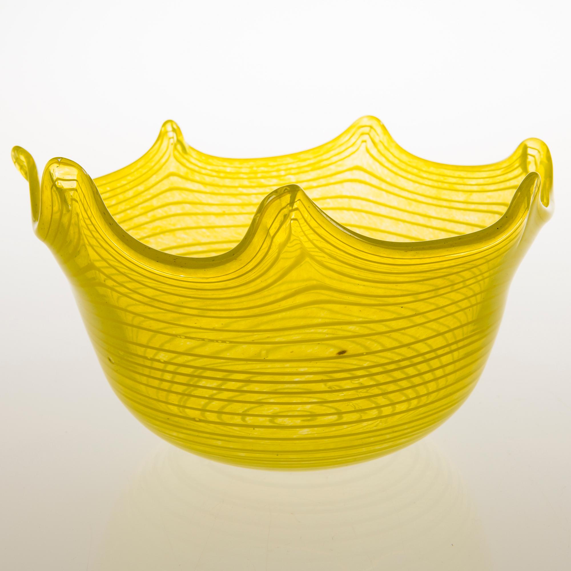 TIINA NORDSTRÖM, a 'Sun stripe' art glass signed Tiina Nordström Nuutajärvi 1996.