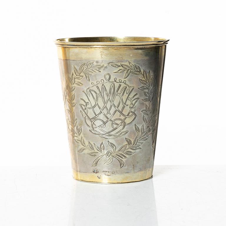 Bägare, silver, Königsberg, omkring år 1800.