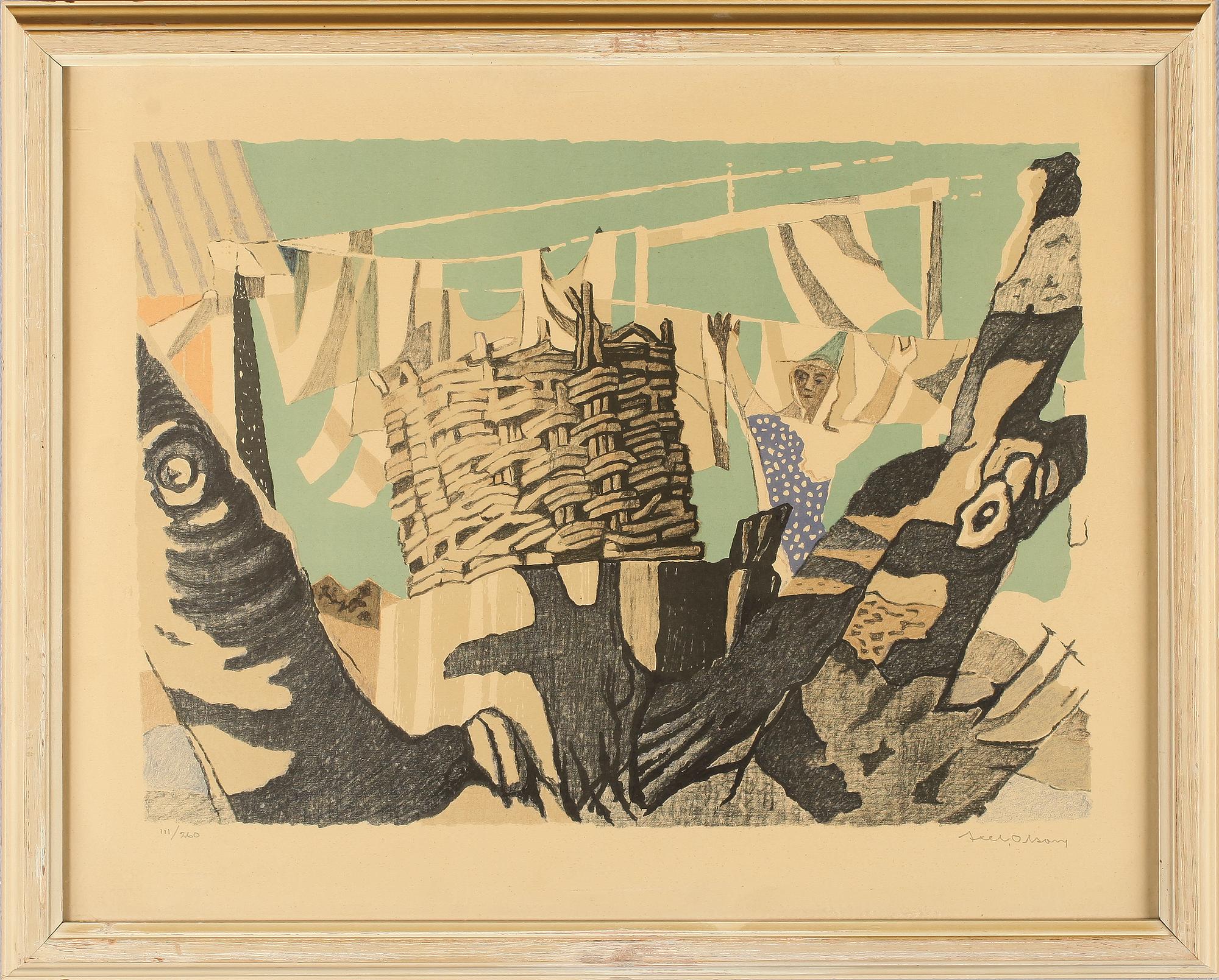 AXEL OLSON, färglitografi, signerad, numrerad 111/260.