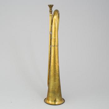 A Swedish early 20th century military brass horn Ahlberg & Ohlsson, Stockholm.