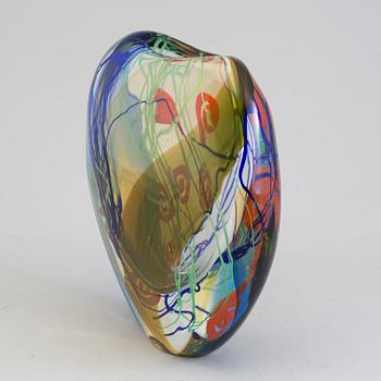 BERIT JOHANSSON, a glass vase, Murano, 2001.