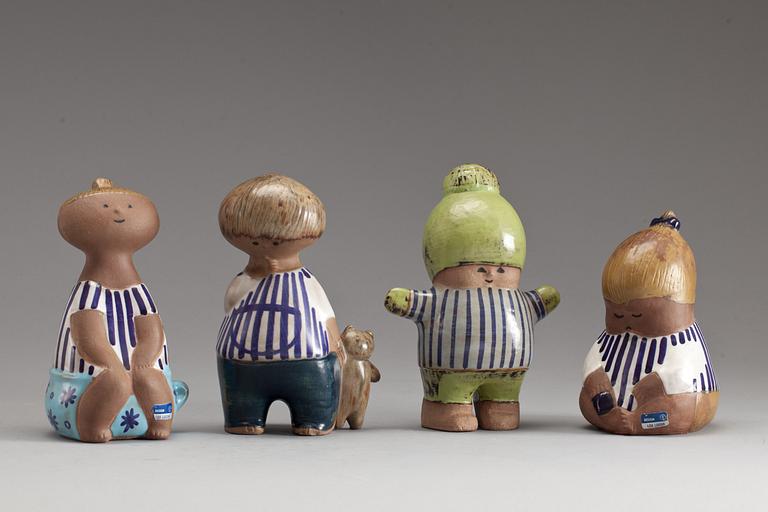 FIGURINER, 4 st, stengods, Lisa Larson, 1900-talets mitt.
