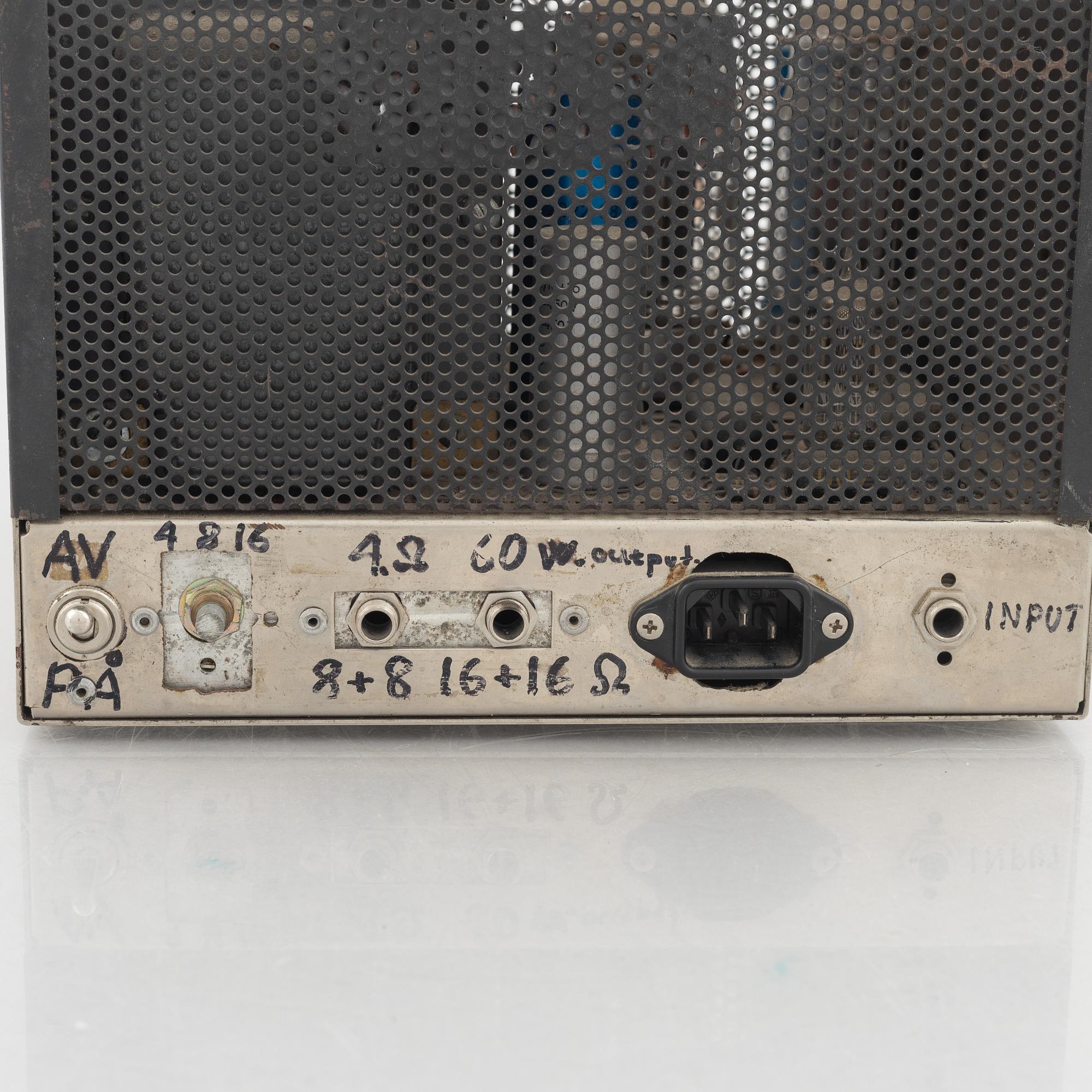 "Ackuset", tube amplifier, "Dynakit", tube amplifier, "Sony" reel-to-reel tape recorder, model "TC-765".