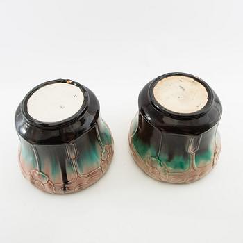 Outer covers 2 pcs Jugend, Rörstrand early 20th century stoneware.
